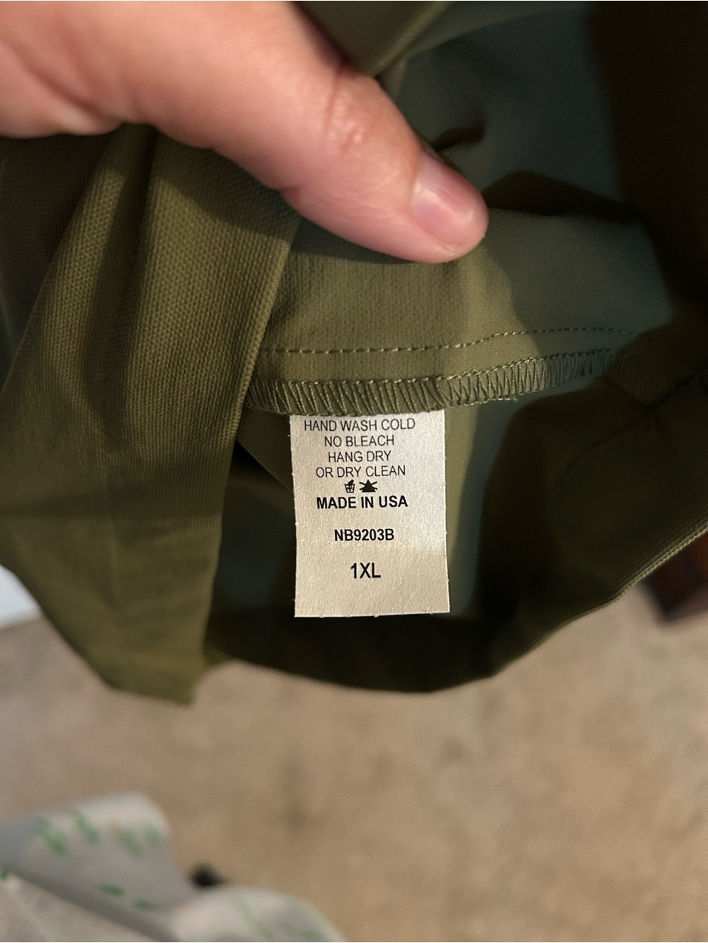 Wide-Leg Cargo Pants in Olive Green with Drawstring Waist - Picture 5 of 5